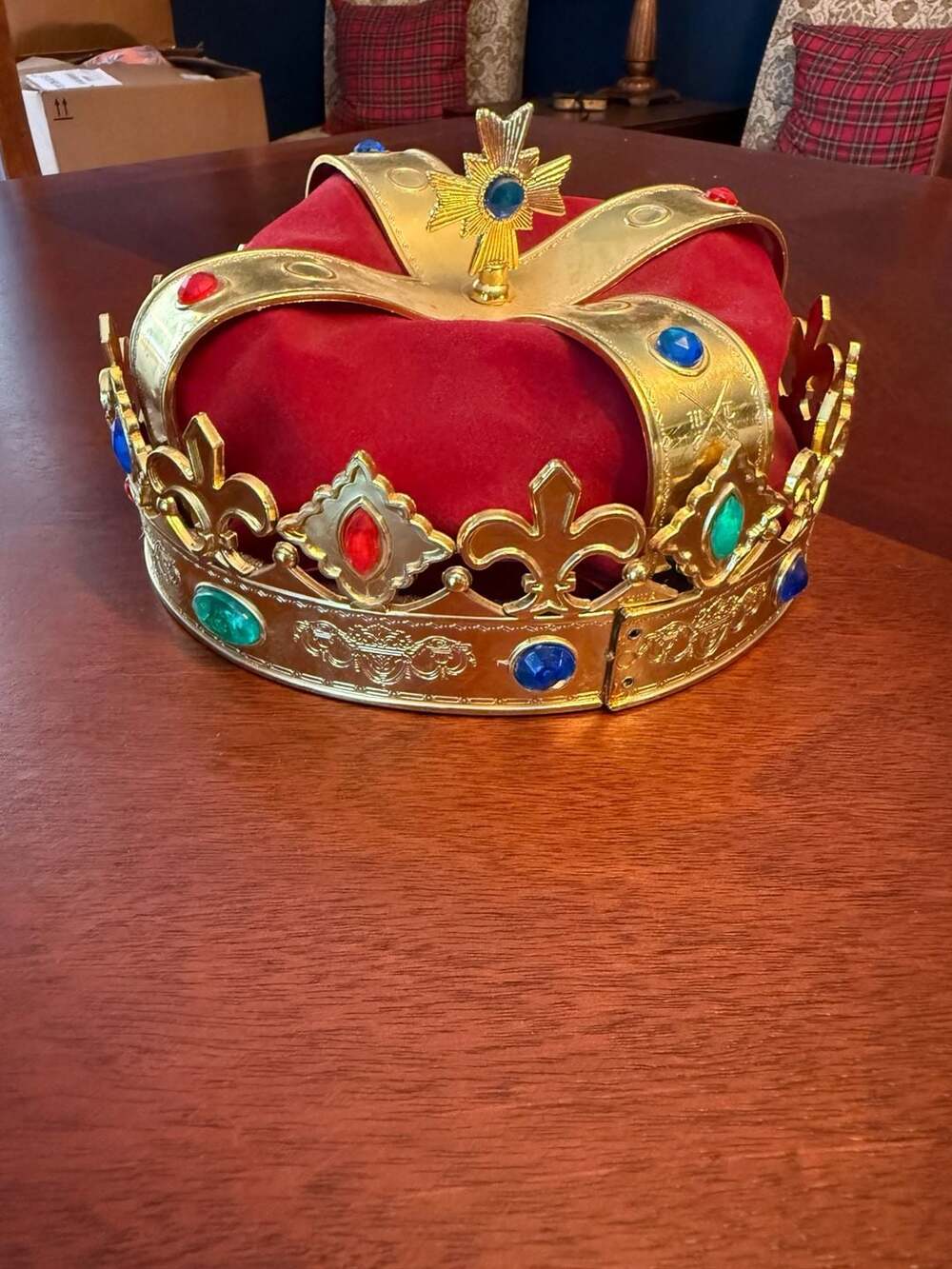 Rubies Jewelled Fabric Crown Adult Costume Accessory Red Gold